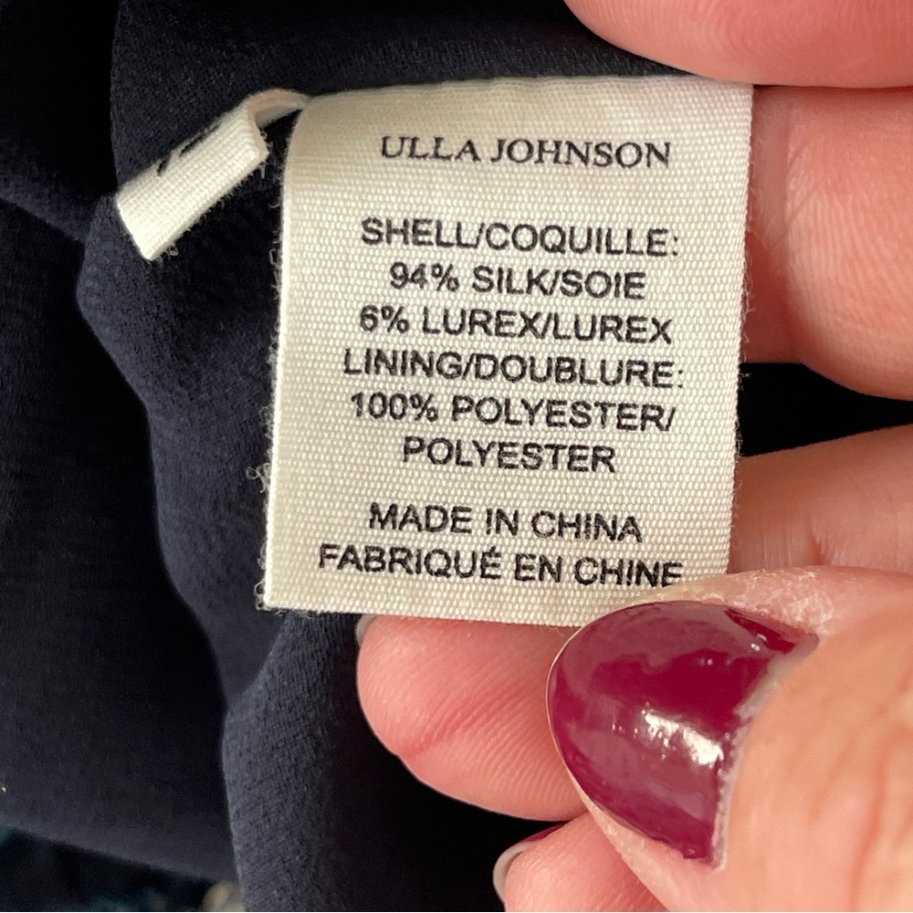 Ulla Johnson NOEMI Dress Size 12 Silk Metallic Mini Shibori Print in Sky Blue - Picture 16 of 16